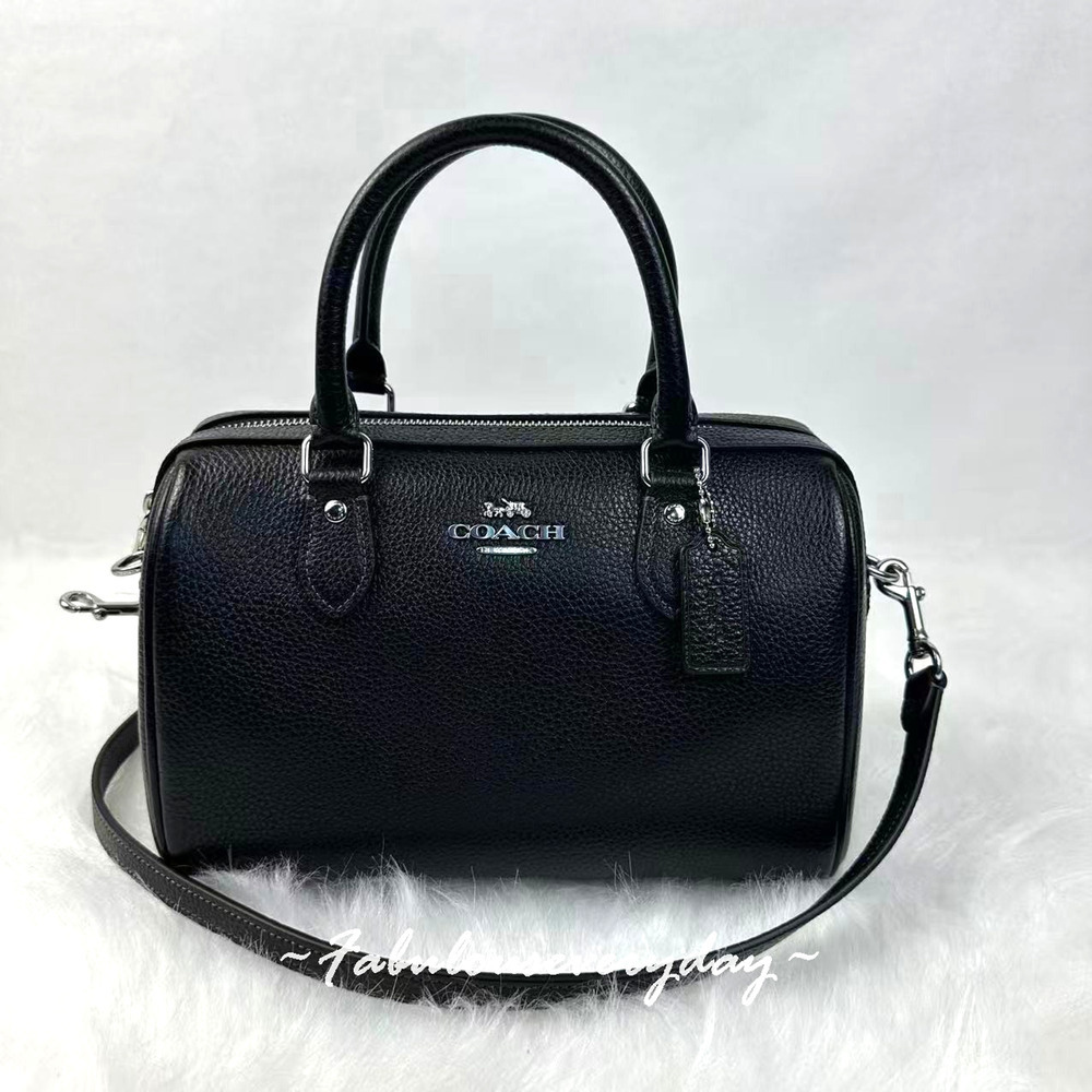 Coach Rowan Satchel Bag Shoulder/Crossbody In Leather/Silver/Black CV962 NWT